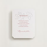 "simply happy" - Letterpress Reception Cards in Ruby by Deborah Chou - Front