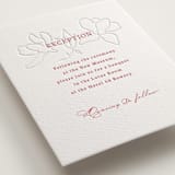 "simply happy" - Letterpress Reception Cards in Scarlet by Deborah Chou - Detail