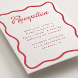 "Prep School" - Letterpress Reception Cards in Scarlet by Morgan Kendall - Detail