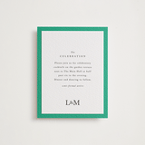 "Classic Initials" - Letterpress Reception Cards in Soft Black by mo kelley - Front