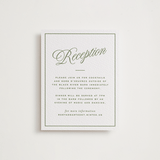 "rory" - Letterpress Reception Cards in Olive by Ellen Schlegelmilch - Front