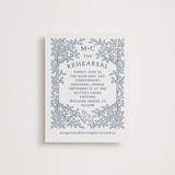 "Whimsical Woodland" - Letterpress Rehearsal Dinner Cards in Indigo by Paper Sun Studio - Front