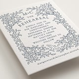 "Whimsical Woodland" - Letterpress Rehearsal Dinner Cards in Indigo by Paper Sun Studio - Detail