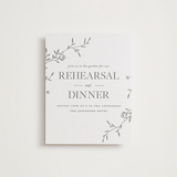 "Jasmine" - Letterpress Rehearsal Dinner Cards in Ash by Vera Lim - Front