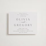 "Classy Type" - Letterpress Rehearsal Dinner Cards in Soft Black by Hooray Creative - Front
