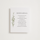 "Gathered" - Letterpress Rehearsal Dinner Cards in Pistachio | Soft Black by Susan Moyal - Front