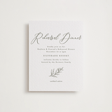"creme au beurre" - Letterpress Rehearsal Dinner Cards in Moss by chocomocacino - Front