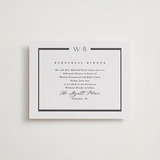 "Luster" - Letterpress Rehearsal Dinner Cards in Black by Stacey Meacham - Front