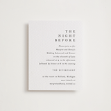 "Trio" - Letterpress Rehearsal Dinner Cards in Soft Black by Pixel and Hank - Front