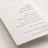 "Trio" - Letterpress Rehearsal Dinner Cards in Soft Black by Pixel and Hank - Detail