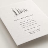 "Italian Countryside" - Letterpress Rehearsal Dinner Cards in Warm Gray by Melinda Denison - Detail