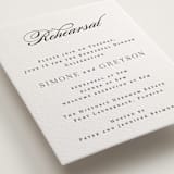"Classic Serif" - Letterpress Rehearsal Dinner Cards in Soft Black by Hooray Creative - Detail