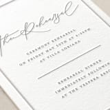 "Wax Seal Monogram" - Letterpress Rehearsal Dinner Cards in Ash by Carolyn MacLaren - Detail