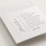 "Art Deco" - Letterpress Rehearsal Dinner Cards in Pewter by Shannon Chen of Four Wet Feet Studio - Detail