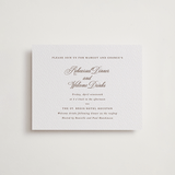 "Lombardy" - Letterpress Rehearsal Dinner Cards in Burnt Sienna by Megan Davis - Front