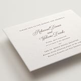 "Lombardy" - Letterpress Rehearsal Dinner Cards in Burnt Sienna by Megan Davis - Detail