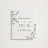 "Beauty of Nature" - Letterpress Rehearsal Dinner Cards in Moss by Oscar and Emma - Karly Depew - Front