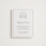 "Chic Monogram" - Letterpress Rehearsal Dinner Cards in Cement by Mansi Verma - Front