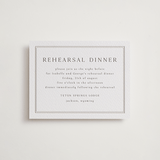 "Formal Serif" - Letterpress Rehearsal Dinner Cards in Dove Grey by Nicole Walsh - Front