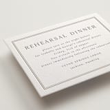 "Formal Serif" - Letterpress Rehearsal Dinner Cards in Dove Grey by Nicole Walsh - Detail
