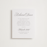 "Calligraphie" - Letterpress Rehearsal Dinner Cards in Graphite by Wildfield Paper Co - Front