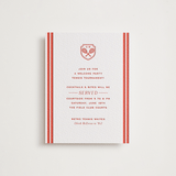 "Racquet" - Letterpress Rehearsal Dinner Cards in Verona Sunset by Megan Davis - Front