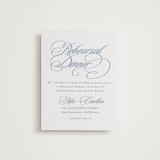 "Aristocratic" - Letterpress Rehearsal Dinner Cards in Provincial Blue by Creo Study - Front