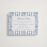 "Sweet Garden" - Letterpress Rehearsal Dinner Cards in Provincial Blue by Erin German - Front