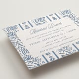 "Sweet Garden" - Letterpress Rehearsal Dinner Cards in Provincial Blue by Erin German - Detail