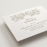 "Sketched Foliage" - Letterpress Rehearsal Dinner Cards in Nude by Susan Zinader - Detail