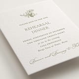 "Vineyard Elegance" - Letterpress Rehearsal Dinner Cards in Pistachio by Lucrecia Caporale - Detail