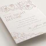 "Camellia.." - Letterpress Rehearsal Dinner Cards in Latte by Vera Lim - Detail