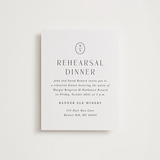 "Minimalist Monogram" - Letterpress Rehearsal Dinner Cards in Soft Black by Olivia Raufman - Front
