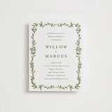 "Greenery Vine" - Letterpress Rehearsal Dinner Cards in Pistachio by Susan Moyal - Front
