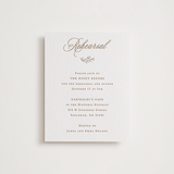 "Vineyard Script" - Letterpress Rehearsal Dinner Cards in Matte Gold by Hooray Creative - Front