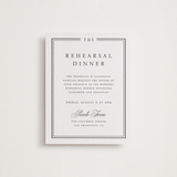"Classic Frame" - Letterpress Rehearsal Dinner Cards in Soft Black by Nicole Walsh - Front