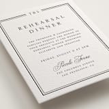 "Classic Frame" - Letterpress Rehearsal Dinner Cards in Soft Black by Nicole Walsh - Detail