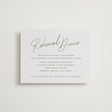"angeline" - Letterpress Rehearsal Dinner Cards in Moss by chocomocacino - Front