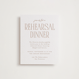 "title" - Letterpress Rehearsal Dinner Cards in Latte by JoAnn Jinks - Front