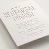 "title" - Letterpress Rehearsal Dinner Cards in Latte by JoAnn Jinks - Detail