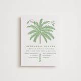 "Iconic" - Letterpress Rehearsal Dinner Cards in Pear by Creo Study - Front