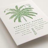 "Iconic" - Letterpress Rehearsal Dinner Cards in Pear by Creo Study - Detail