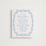 "Garden romance" - Letterpress Rehearsal Dinner Cards in Sky Blue by Creo Study - Front