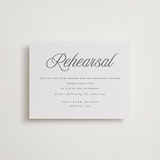 "Icon" - Letterpress Rehearsal Dinner Cards in Gravel by Vera Lim - Front