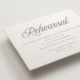 "Icon" - Letterpress Rehearsal Dinner Cards in Gravel by Vera Lim - Detail