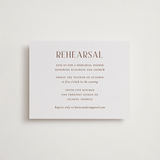 "chic" - Letterpress Rehearsal Dinner Cards in Burnt Sienna by Vanessa Doyle - Front