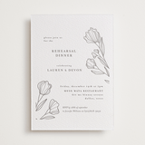 "Bouvardia" - Letterpress Rehearsal Dinner Cards in Graphite by Deynaaz Daraei - Front