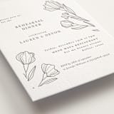 "Bouvardia" - Letterpress Rehearsal Dinner Cards in Graphite by Deynaaz Daraei - Detail