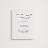 "Magnolia" - Letterpress Rehearsal Dinner Cards in Pewter by Eric Clegg - Front