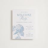 "Chesapeake" - Letterpress Rehearsal Dinner Cards in Sky Blue by Megan Davis - Front